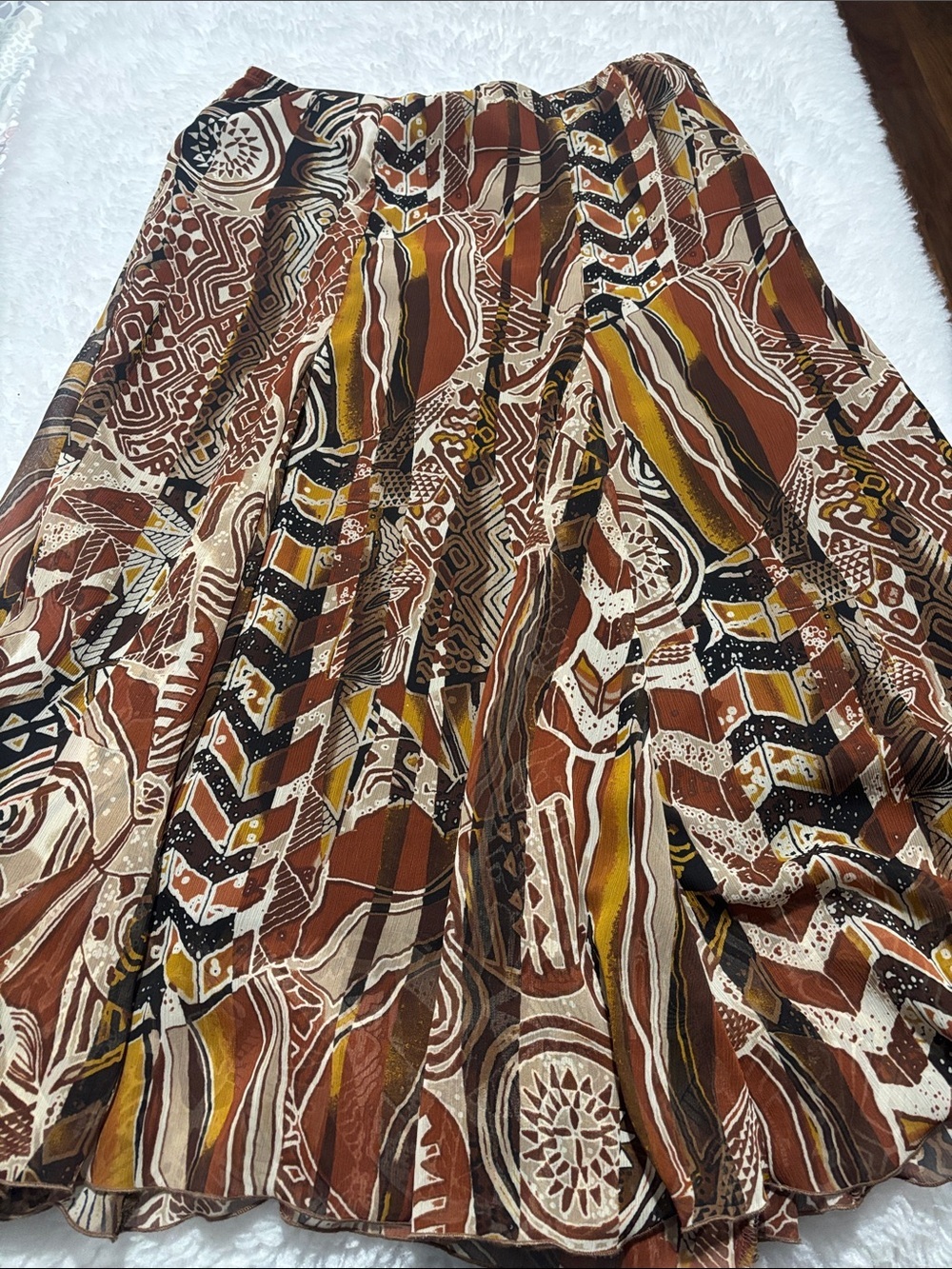 Ruby Rd. Brown Multi Printed Circle Skirt - Picture 2 of 7